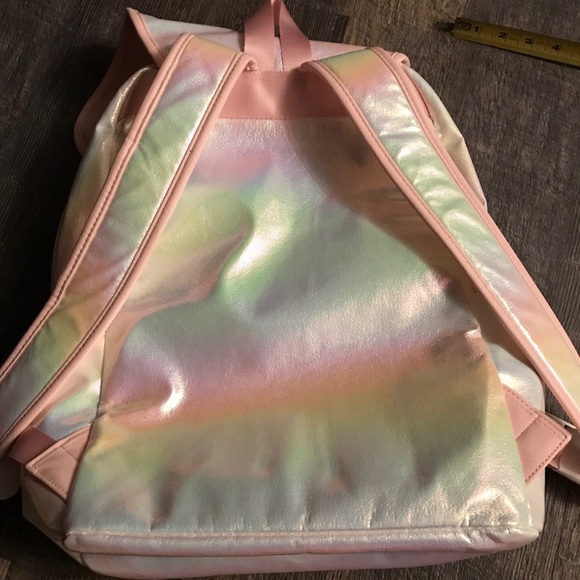 Iridescent Pink Rainbow Full size back pack NWT - Picture 2 of 7